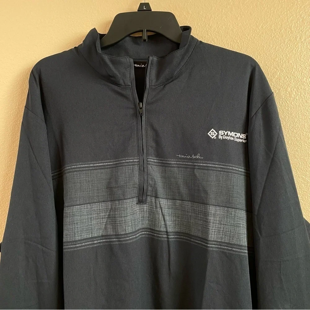 Travis‎ Mathew New Size XXL Black Balboa Chest Stripe 1/4 Zip Long Sleeve Logo